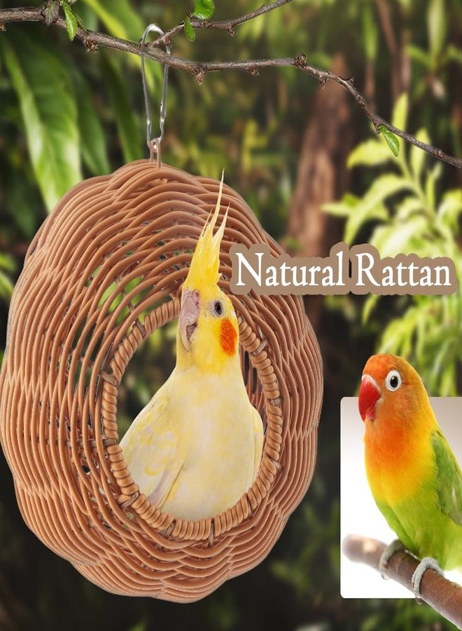 VTurboWay Bird Rattan Nest Chew Resistant Nest Hanging House Parrot Breeding Hideout for Bird Parrot Cockatiel Budgie Parakeet Finch Canary (Double Entrance) - Image 2